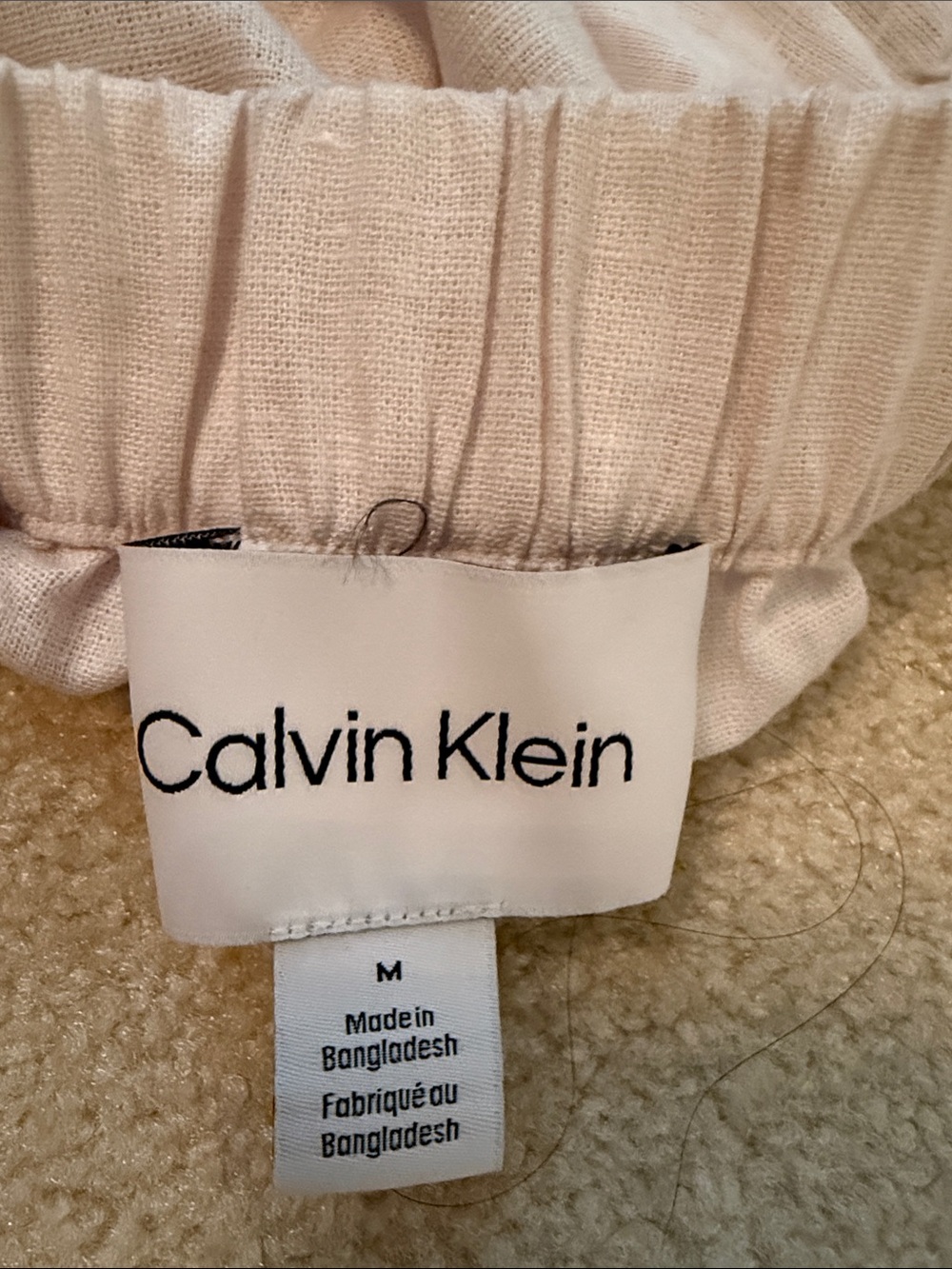 Calvin Klein Cream Linen Bermuda Shorts - Picture 9 of 11